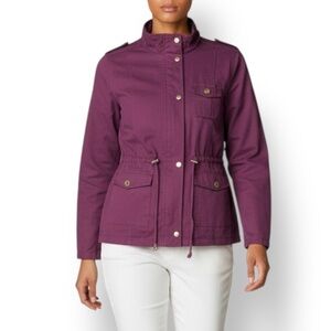 4/$20 Supernova Plum Utility Jacket Drawstring Waist Size Large